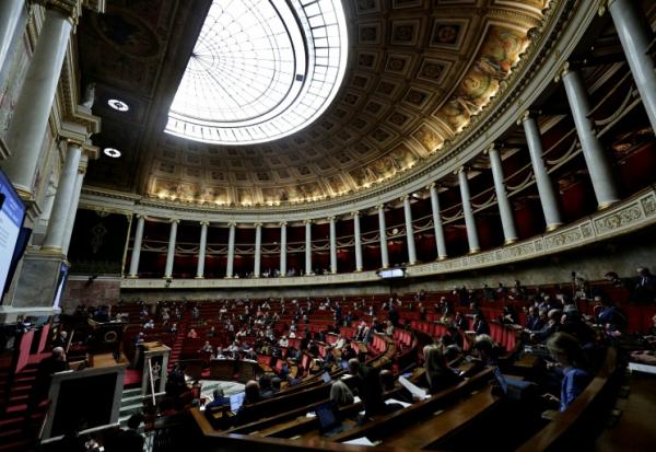 Vue générale de l'hémicycle de l'Assemblée nationale, à Paris, le 27 octobre 2025