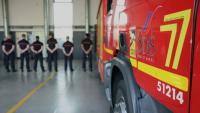 Des pompiers du service d'incendie et de secours (SDIS 77) dans la caserne de Ferrières-en-Brie, en Seine-et-Marne, le 10 juillet 2026 