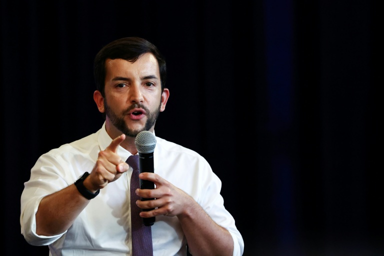 Le député du Rassemblement national Jean-Philippe Tanguy prononce un discours, à Breteuil, dans l'Oise, le 19 septembre 2026