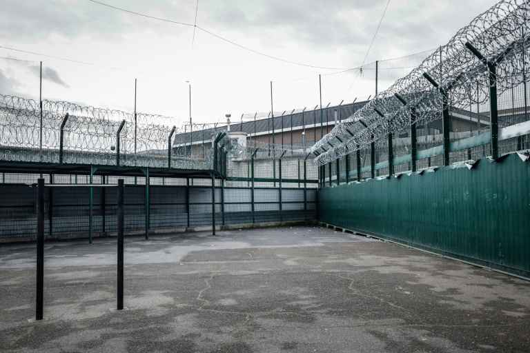 La cour de promenade du centre pénitentiaire de Nanterre, le 15 janvier 2026 dans les Hauts-de-Seine