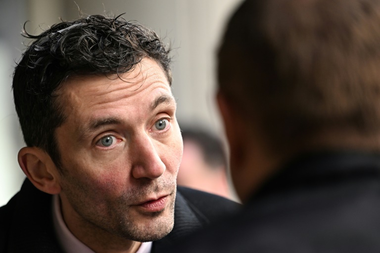 Le RN Julien Sanchez, le 18 mars 2026 à Nîmes où il est candidat à la mairie