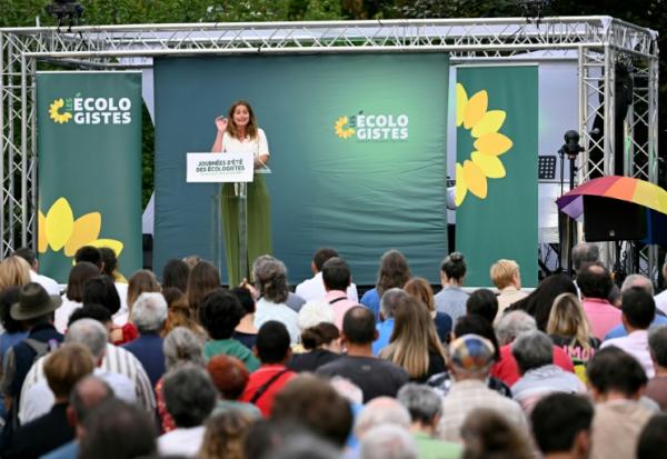Marine Tondelier, secrétaire nationale des Ecologistes, aux unviversités d'été de son parti à Strasbourg, le 21 août 2025