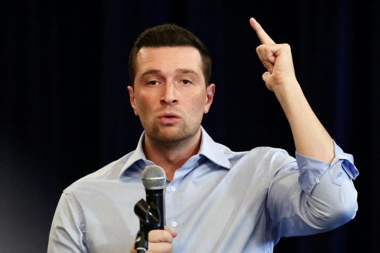 Le président du RN Jordan Bardella le 19 septembre 2026 à Breteuil, dans l'Oise