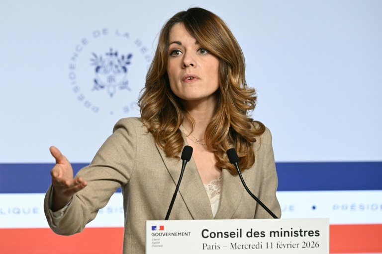 La porte-parole du gouvernement, Maud Bregeon, lors d'une conférence de presse à l'issue du Conseil des ministres à l'Elysée, le 11 février 2026 à Paris