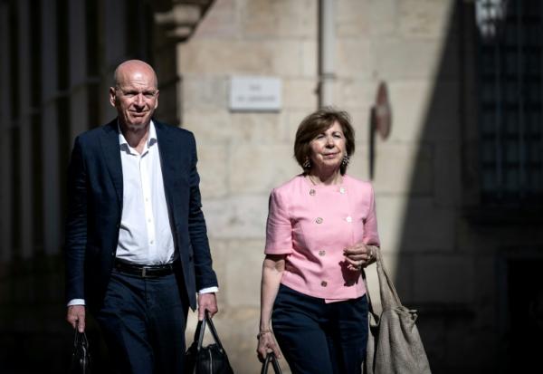 Les avocats des parents de Grégory Villemin, François Saint-Pierre et Marie-Christine Chastant Morand à Dijon le 27 mai 2027