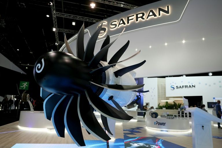 Le moteur open fan Rise de CFM, coentreprise de Safran et GE présenté au Salon du Bourget, près de Paris, le 15 juin 2025