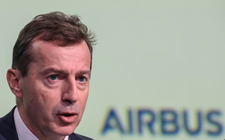 Guillaume Faury, directeur général d'Airbus, lors de la conférence de presse annuelle d'Airbus à Toulouse, le 19 février 2026