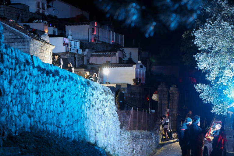 La police sur les lieux du meurtre d'Alain Orsoni, à Vero, en Corse, le 12 janvier 2026