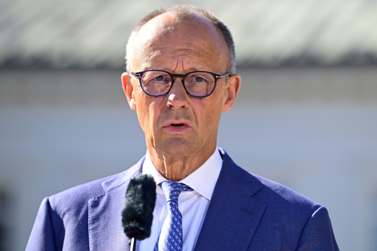 Le chancelier Friedrich Merz s'exprime lors d'un séminaire gouvernmental à Neuhardenberg, à l'est de Berlin, 25 août 2026
