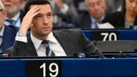 Le président du Rassemblement national (RN) et eurodéputé, Jordan Bardella, lors d'une séance au Parlement européen à Strasbourg, le 16 juin 2026