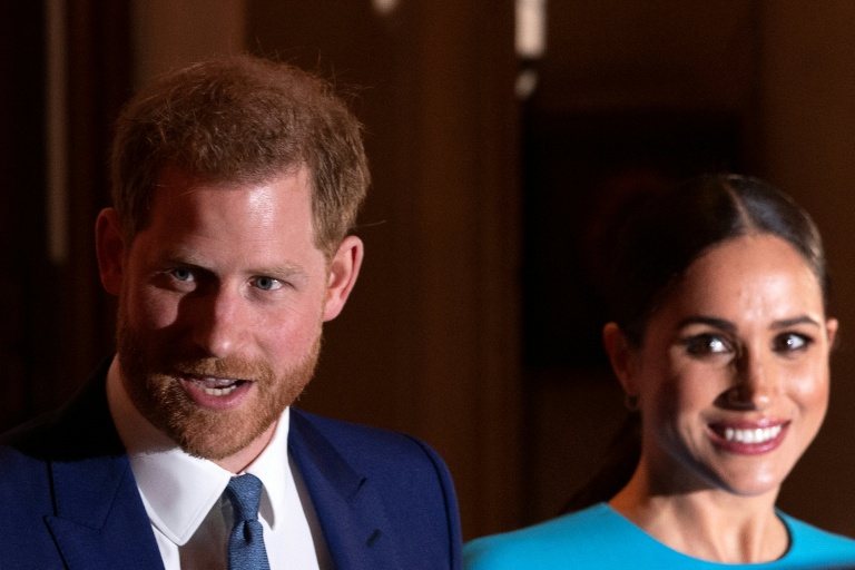 Le prince Harrry et son épouse Meghan à Londres, le 5 mars 2020