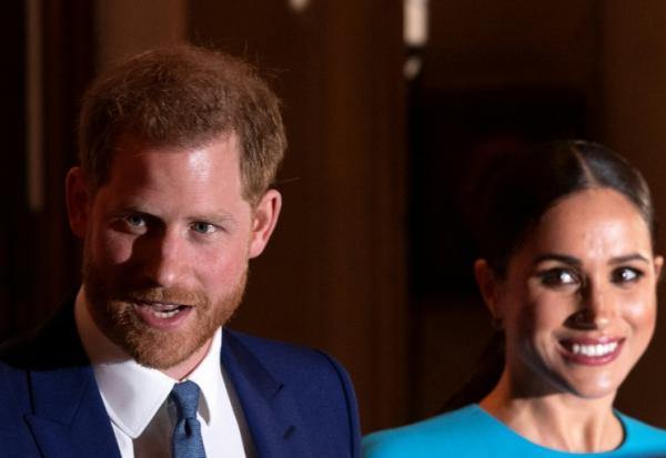 Le prince Harrry et son épouse Meghan à Londres, le 5 mars 2020