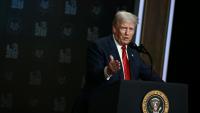 Le président américain Donald Trump lors d'une conférence de presse à la Maison Blanche le 5 août 2025