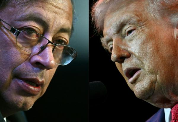 Montage du président colombien à gauche, Gustavo Petro, et le président américain, à droite, Donald Trump