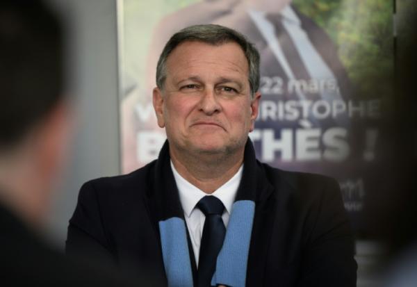 Le maire RN de Perpignan Louis Aliot le 18 mars 2026, à Carcassonne, dans l'Aude