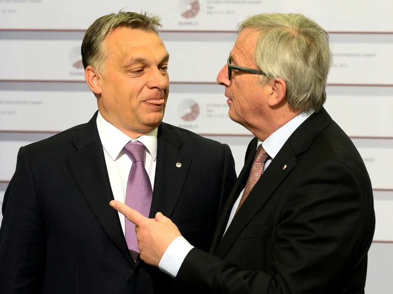 Viktor Orban avec Jean-Claude Juncker, à Bruxelles, le 22 mai 2015