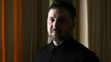 Le président ukrainien Volodymyr Zelensky lors d'un entretien avec l'AFP à Kiev, le 20 février 2026