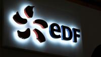 Le logo du groupe EDF, le 8 juin 2022 à Lille (nord de la France)
