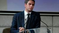 Le candidat Renaissance à la présidentielle Gabriel Attal à Paris le 14 octobre 2026