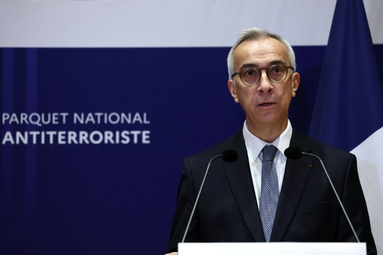 Le procureur national antiterroriste Olivier Christen lors d'une conférence de presse au tribunal judiciaire de Paris, le 29 octobre 2026