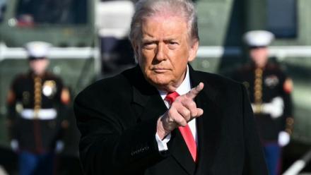 Le président américain Donald Trump, le 13 janvier 2026, à la base aérienne Andrews Air Force Base, dans le Maryland aux Etats-Unis