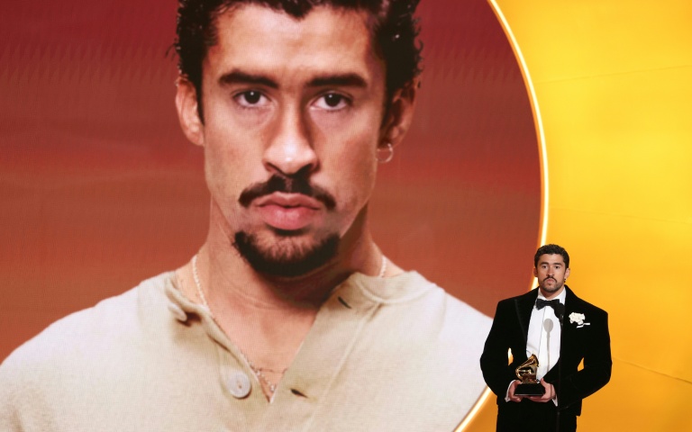 L'artiste portoricain Bad Bunny lors de la 68e édition des Grammy Awards à Los Angeles, le 1er février 2026 en Californie