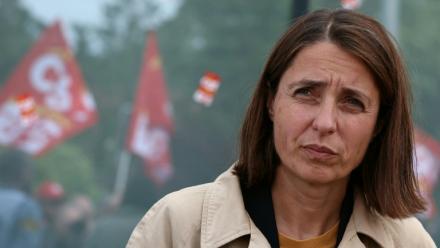 La secrétaire générale de la CGT Sophie Binet, à Mertzwiller (Bas-Rhin) le 5 juin 2025