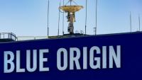 Le logo de Blue Origin à Cap Canaveral, en Floride, le 7 février 2026