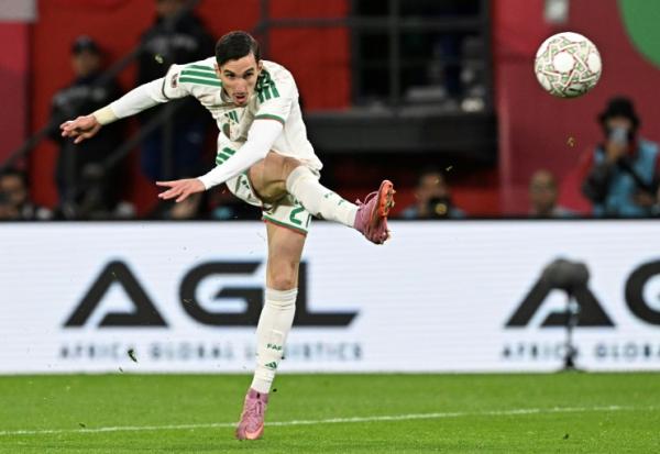 Adil Boulbina inscrit le but de la qualification pour l'Algérie face à la RD Congo, en huitième de finale de la CAN, le 6 janvier 2026 à Rabat