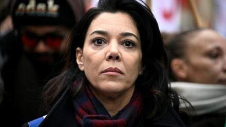 La députée de La France Insoumise Sophia Chikirou, lors d'une manifestation nationale en soutien aux Palestiniens, Paris, le 29 novembre 2025