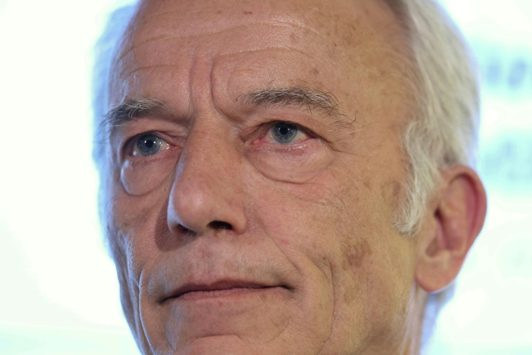 Le président du Medef Patrick Martin, lors d'une conférence de presse à Paris le 15 avril 2026.
