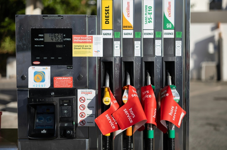 Une pompe à sec dans une station TotalEnergies à Quimper, le 23 septembre 2026
