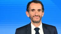 Alexandre Bompard lors de la présentation du plan stratégique de Carrefour, à Massy (Essonne), le 18 février 2026