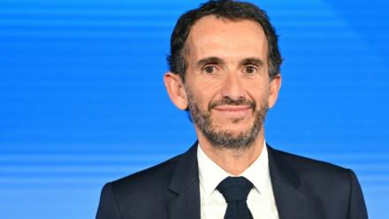 Alexandre Bompard lors de la présentation du plan stratégique de Carrefour, à Massy (Essonne), le 18 février 2026