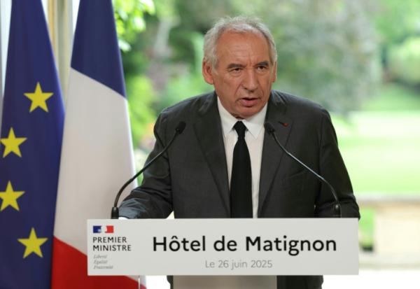 Le Premier ministre François Bayrou le 26 juin 2025, à l'hôtel Matignon, à Paris