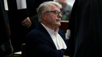 L'homme d'affaires Olivier Bouygues à l'ouverture de son procès au tribunal correctionnel d'Orléans pour la destruction d'espèces d'oiseaux protégées sur son domaine de chasse en forêt de Sologne, le 7 septembre 2026 dans le Loiret