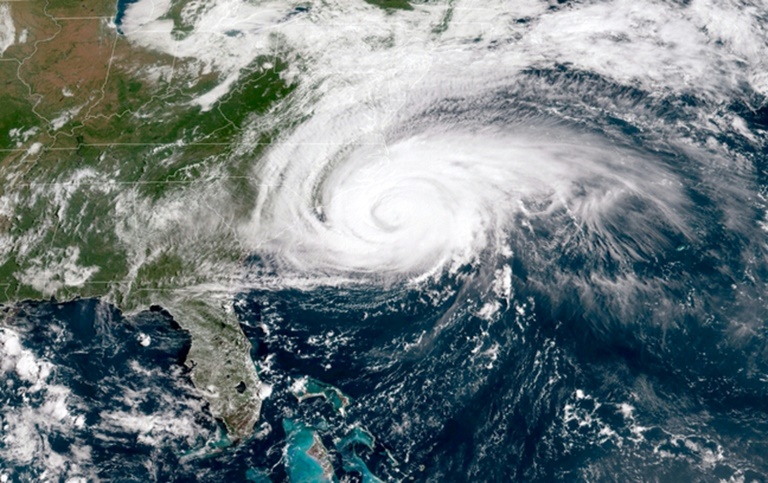 L'ouragan Florence vu du ciel le 13 septembre 2018