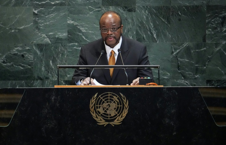 Le roi Mswati III d'Eswatini, à l'Assemblée générale de l'ONU à New York, le 25 septembre 2025