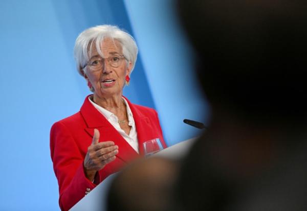 La présidente de la BCE Christine Lagarde, lors d'une conférence de presse à Francfort, le 5 juin 2025