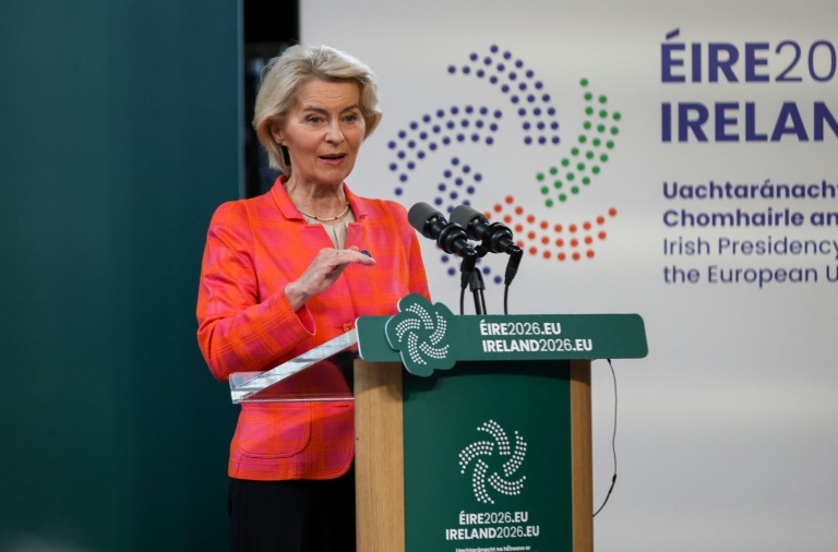La présidente de la Commission européenne, Ursula von der Leyen, en Irlande, le 3 juillet 2026