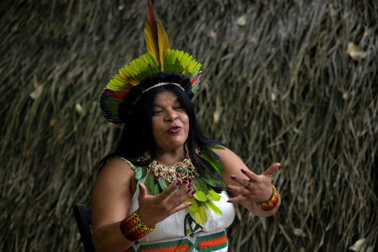 La ministre des Peuples indigènes du Brésil, Sonia Guajajara, à la COP30 à Belém, le 7 novembre 2025