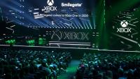 Lors de l'annonce d'un partenariat entre Microsoft Xbox et l'entreprise de jeux vidéo Smilegate, en amont du salon E3 à Los Angeles, le 9 juin 2019