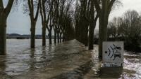 Une route inondée à Tonneins, dans le département du Lot-et-Garonne, le 18 février 2026