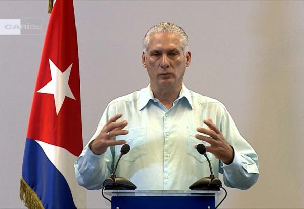 Le président cubain, Miguel Diaz-Canel, lors d'une intervention télévisée à La Havane, le 5 février 2026