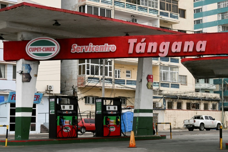 Une station-essence vide à la Havane, capitale de Cuba, le 28 janvier 2026