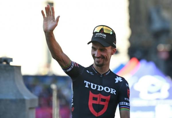 Julian Alaphilippe lors de la présentation des équipes à la veille du départ de la 112e édition du Tour de France à Lille, le 3 juillet 2025 