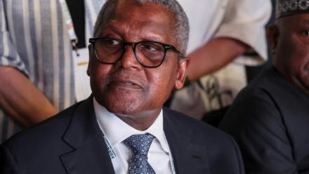 L'entrepreneur nigérian, et homme le plus riche d'Afrique, Aliko Dangote, lors d'un sommet à Nairobi, le 11 mai 2026