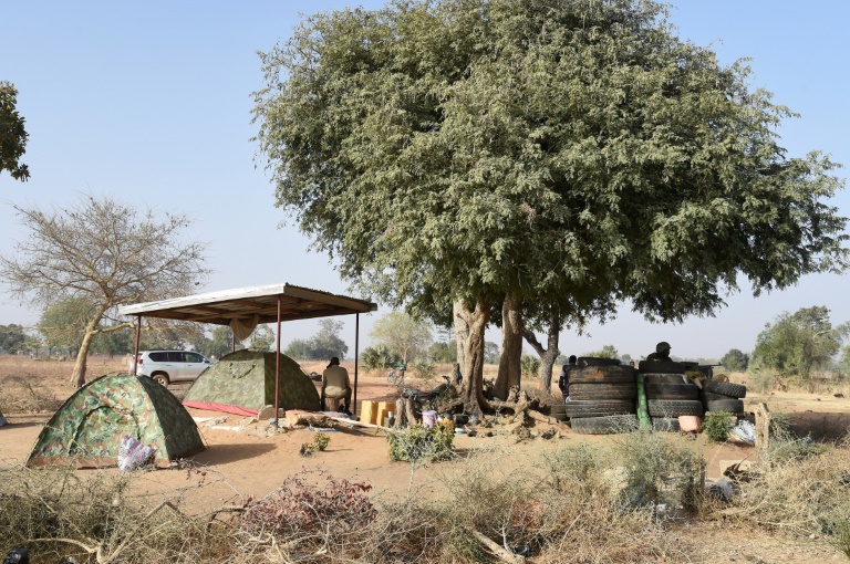 Des soldats togolais à Yemboate, poste frontalier du nord du Togo avec le Burkina Faso, le 17 février 2020