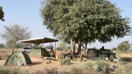 Des soldats togolais à Yemboate, poste frontalier du nord du Togo avec le Burkina Faso, le 17 février 2020