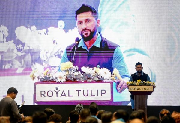 Rabi Lamichhane, fondateur du Rastriya Swatantra Party (RSP), à Katmandou le 18 mars 2026
